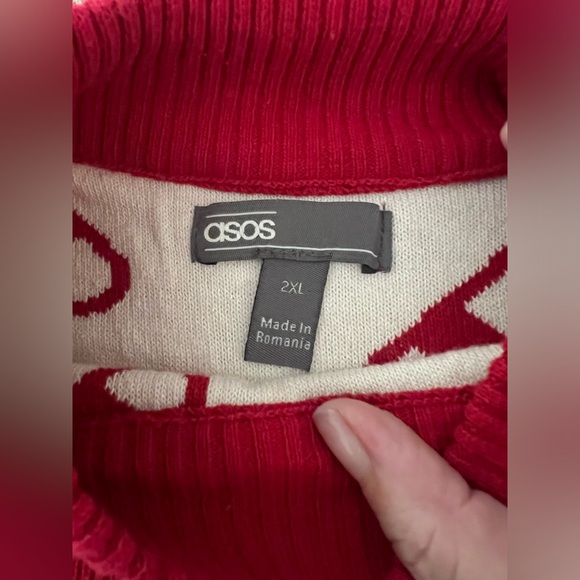 ASOS - holiday candy cane faux turtleneck sweater - Picture 6 of 10